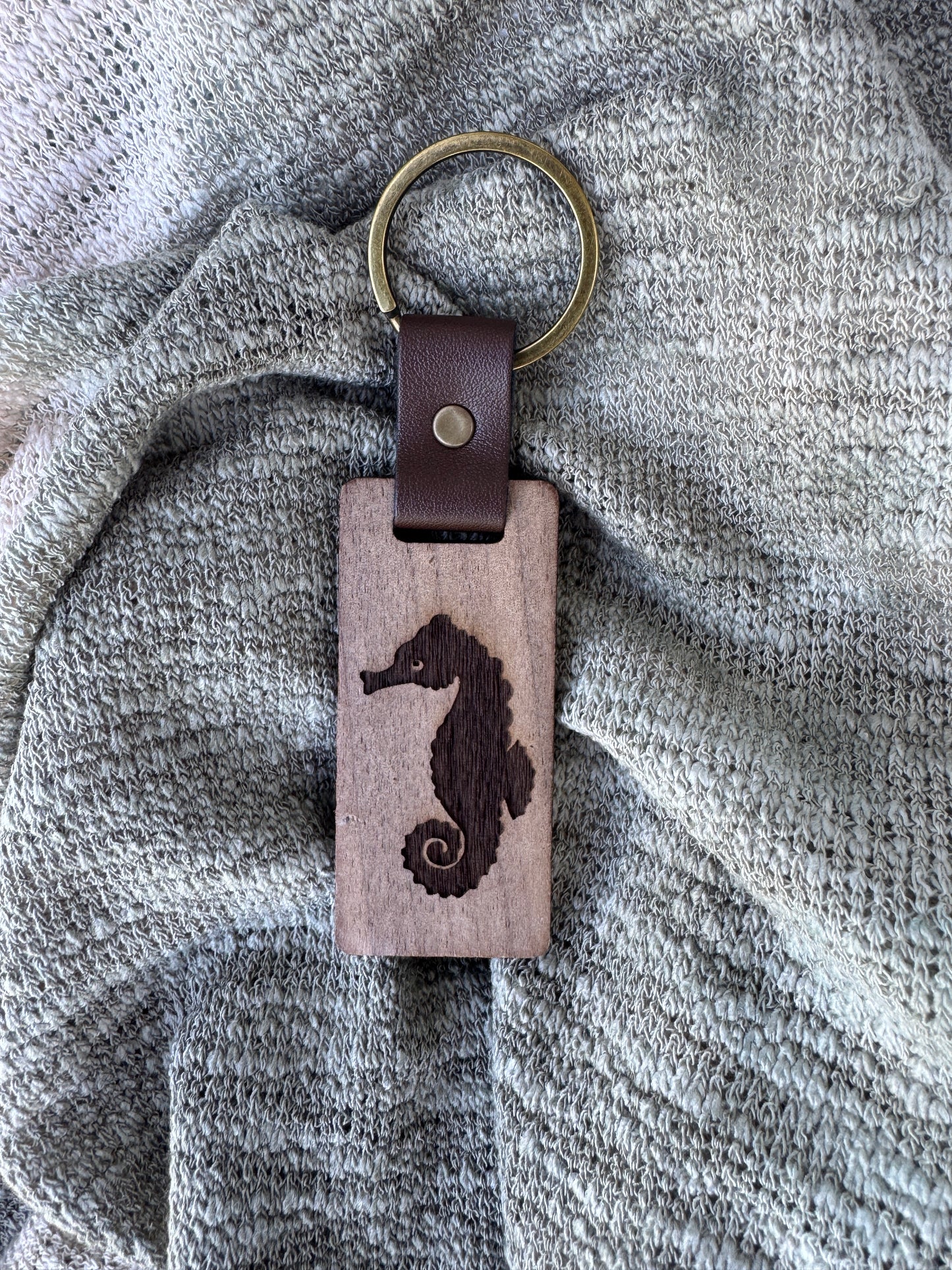 Personalized Seahorse Keychain